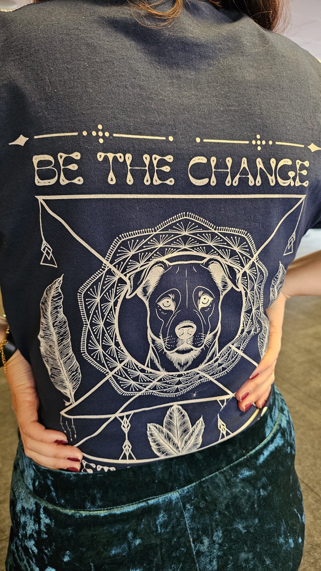 The back of a Vet Empowered Be the change T-shirt