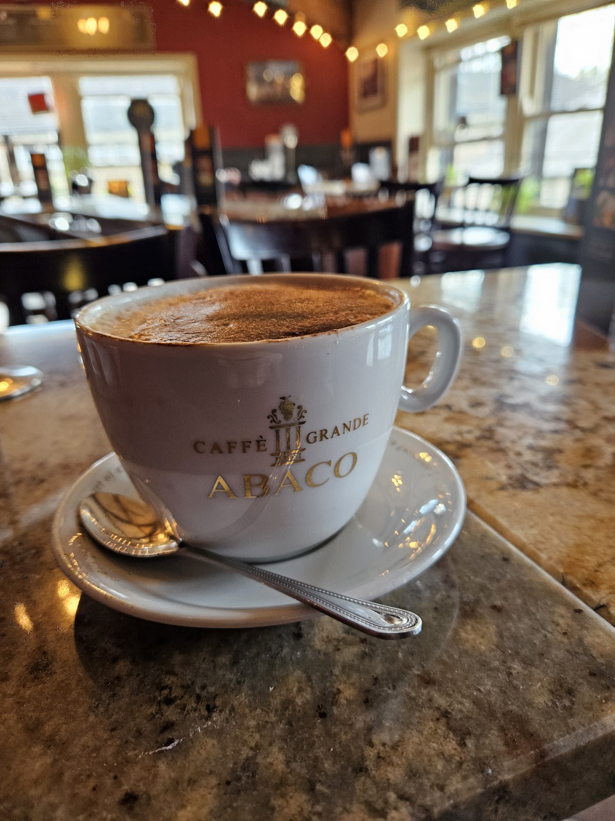 A quiet coffee on a café table