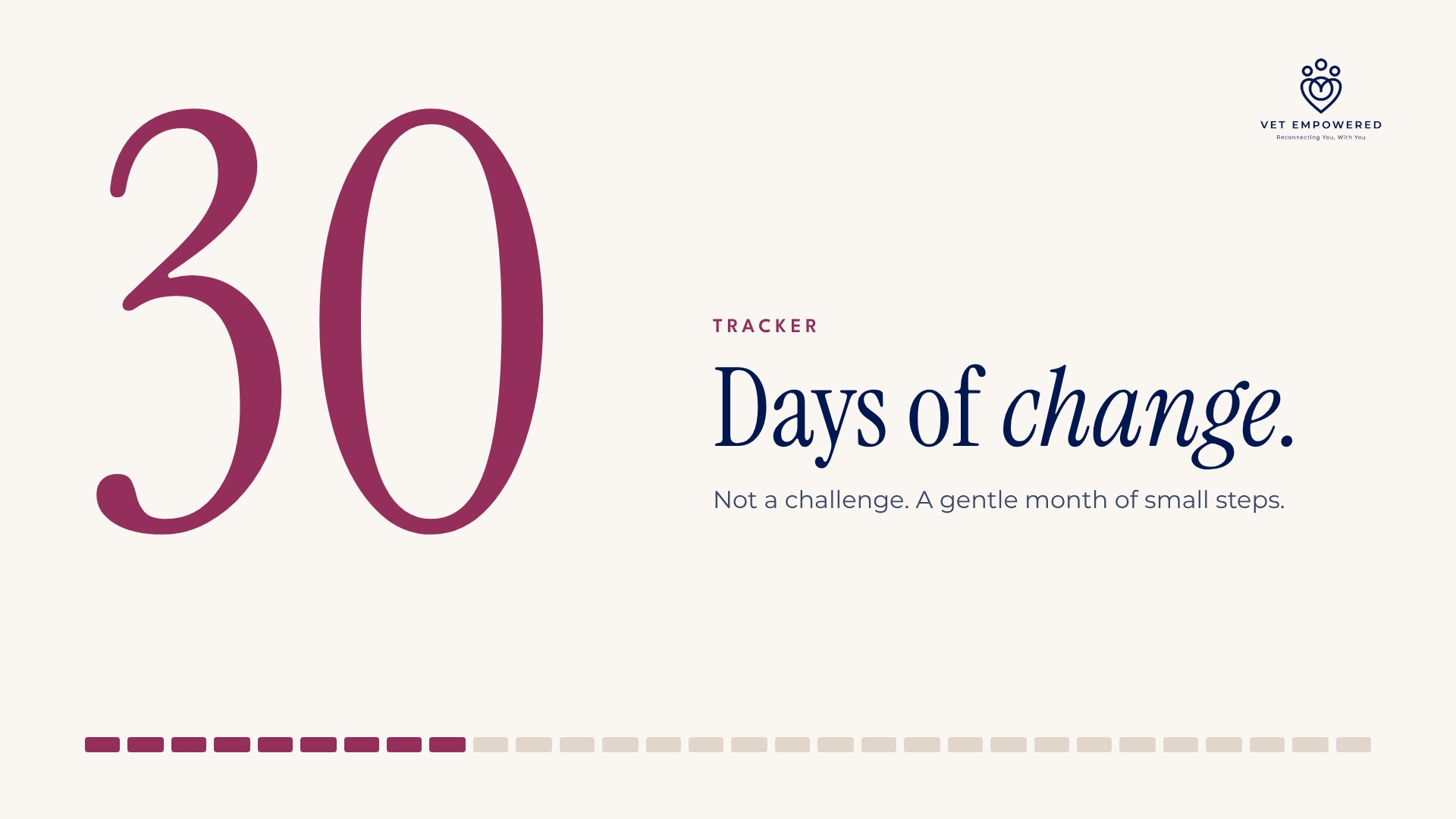 30 Days of Change: not a challenge, a gentle month of small steps